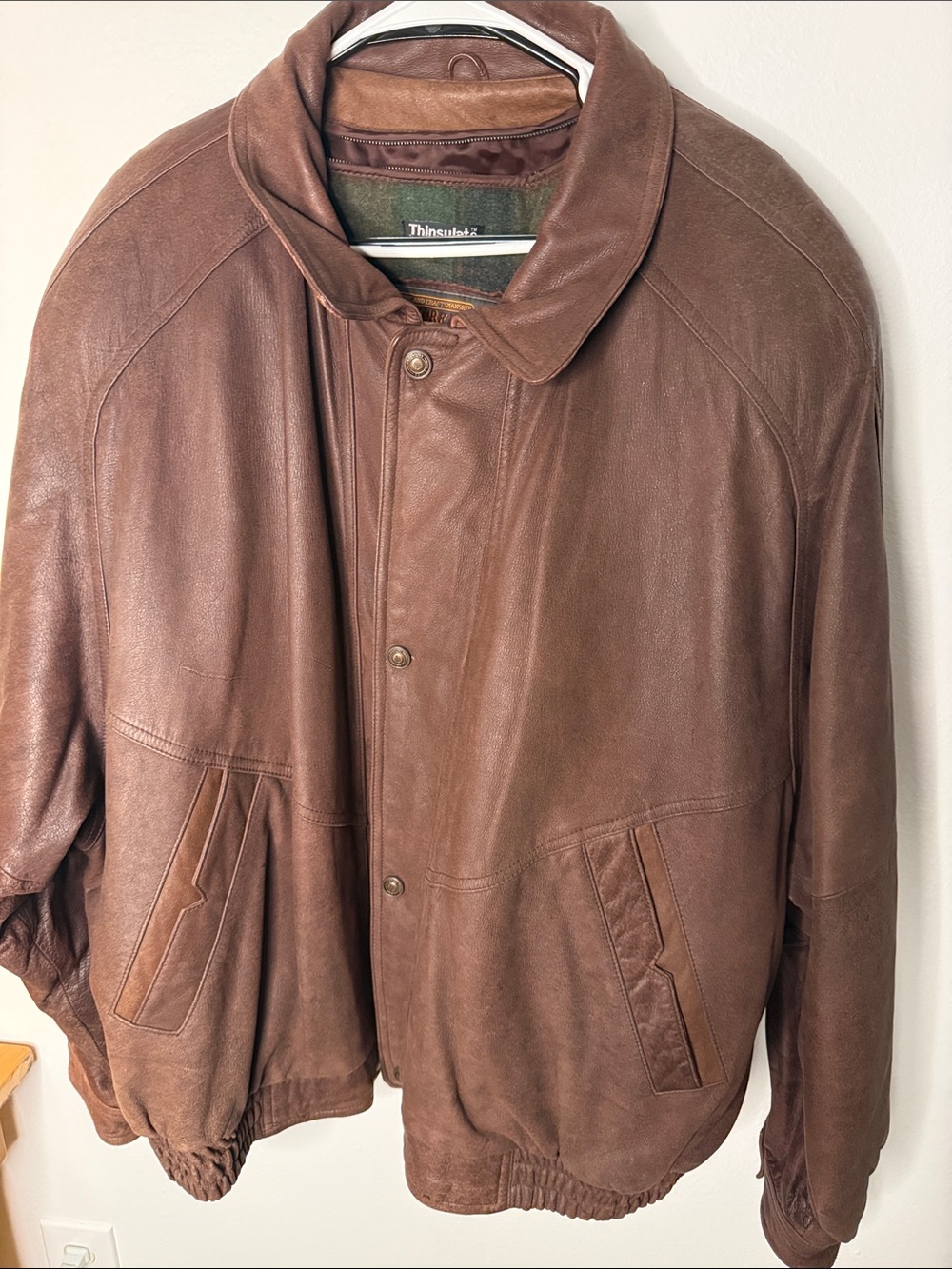 Vintage Wilsons Leather Adventure Bound Jacket 3X Brown Leather Bomber Thinsulat